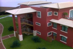 Casas modernas em maquete residencial