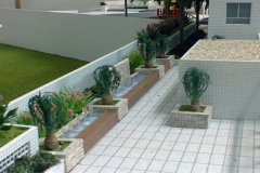 Detalhes de plantas em maquetes de condominio