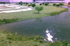 Detalhes de lagoa em Maquete Fisica Loteamento